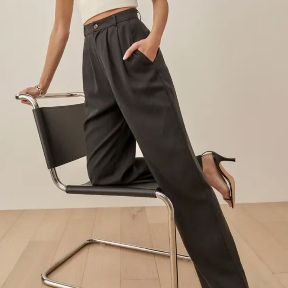 Reformation high waist, wide leg trouser